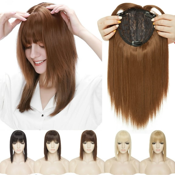 SEGO Bangs Clip in Real Hair Extensions Toupee Synthetic Hair Topper For Thinning Hair Fake Bang Hair Piece For Woman