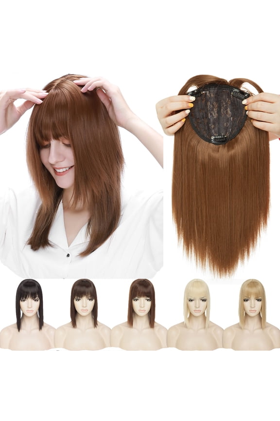 Bangs Clip in Real Hair Extensions Toupee Synthetic Hair Topper For Thinning Hair Fake Bang Hair Piece For Woman