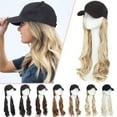 thumbnail image 1 of SEGO Baseball Cap Wigs Synthetic Long Curly Wavy Wig Hat With Hair Extensions Attached Hairpieces For Women Adjustable Black Caps With Magic Paste, 1 of 7