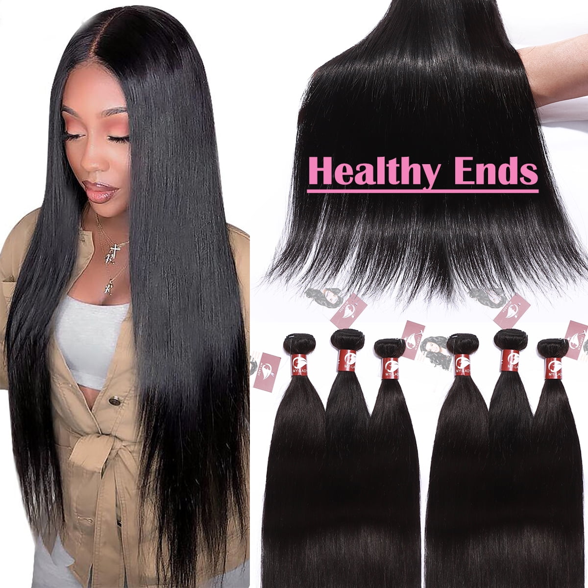 SEGO Brazilian 100% Virgin Human Hair Straight Body Wave Bundles