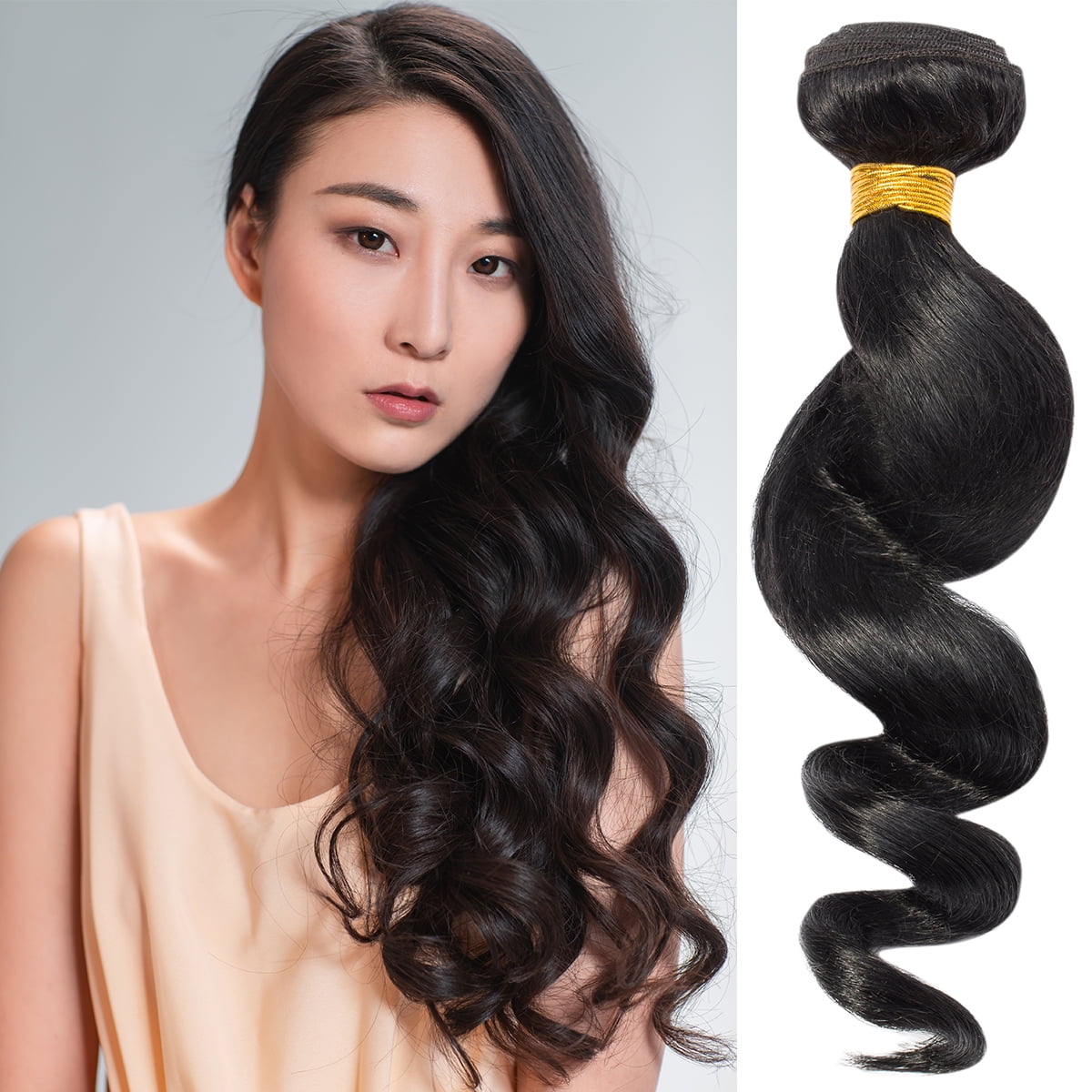 SEGO Brazilian Deep Wave Curly Human Hair 4 Bundles Straight Loose Wave 100 Unprocessed Virgin Hair Kinky Curly Hair Extensions Natural Black Walmart