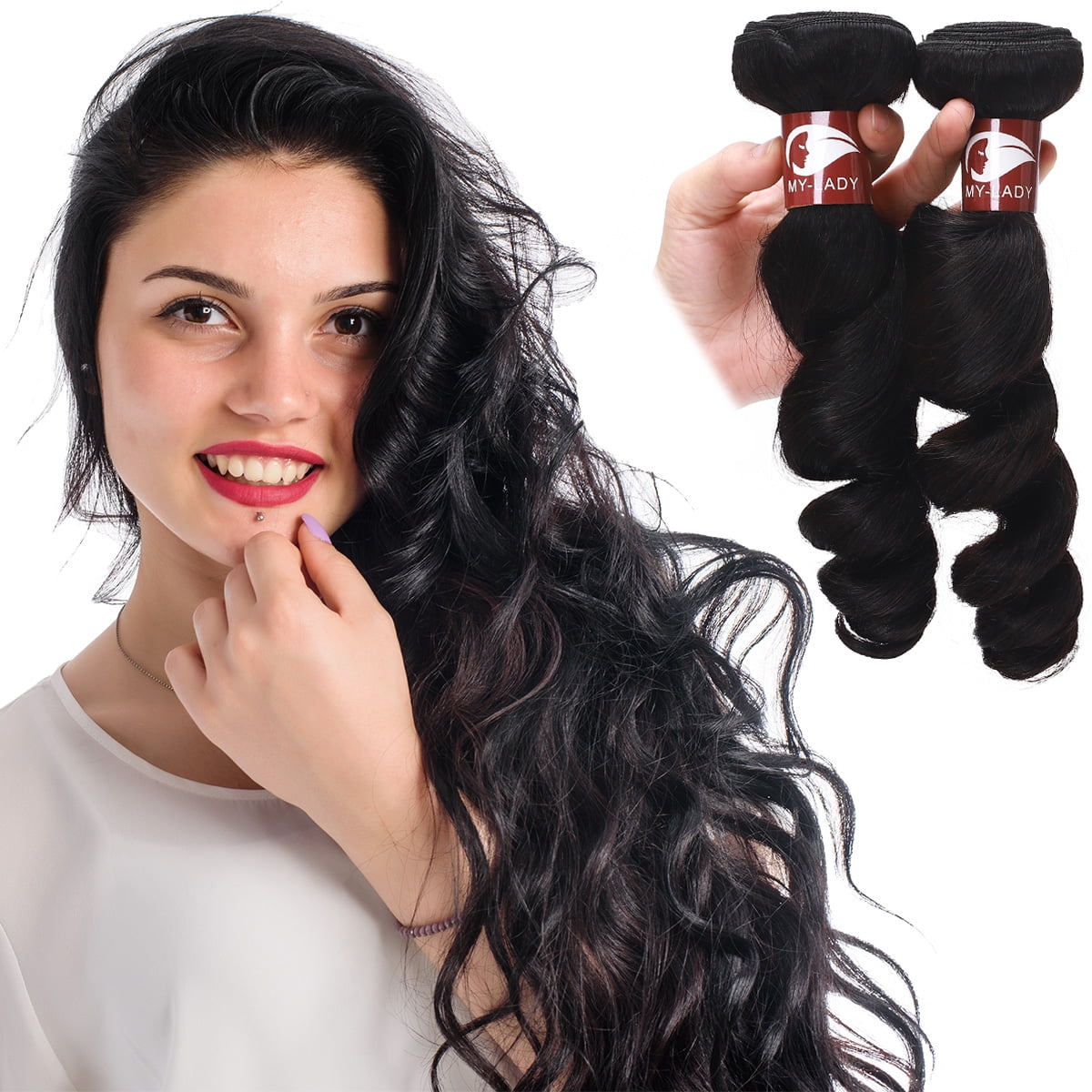 SEGO Brazilian Virgin Human Hair Bundles 100% Unprocessed Human Hair Deep Wave/Curly/Straight/Kinky Curly Hair Extensions Natural Black