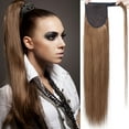 thumbnail image 1 of SEGO Clip in Hair Extensions Human Hair 100% Remy Human Hair Wrap Around Ponytail Extension Thick Long Straight Hairpiece with Comb Magic Paste Pony Tail, 1 of 7