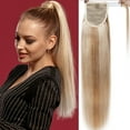 thumbnail image 1 of SEGO Clip in Hair Extensions Human Hair 100% Remy Human Hair Wrap Around Ponytail Extension Thick Long Straight Hairpiece with Comb Magic Paste Pony Tail, 1 of 7