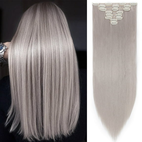 SEGO Clip in Hair Extensions Straight Full Head Real Hair 8 Hair Pieces 18 Clips For Women Hollywood Hair Accessory Blonde/Golden/Red/Purple/Pink/Blue/Black