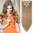 thumbnail image 1 of SEGO Clip in Hair Extensions Straight Full Head Real Hair 8 Hair Pieces 18 Clips For Women Hollywood Hair Accessory Blonde/Golden/Red/Purple/Pink/Blue/Black, 1 of 8