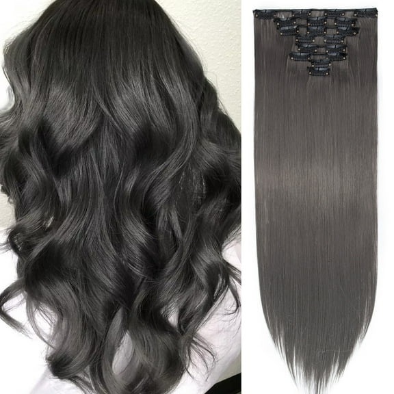 SEGO Clip in Hair Extensions Straight Full Head Real Hair 8 Hair Pieces 18 Clips For Women Hollywood Hair Accessory Blonde/Golden/Red/Purple/Pink/Blue/Black