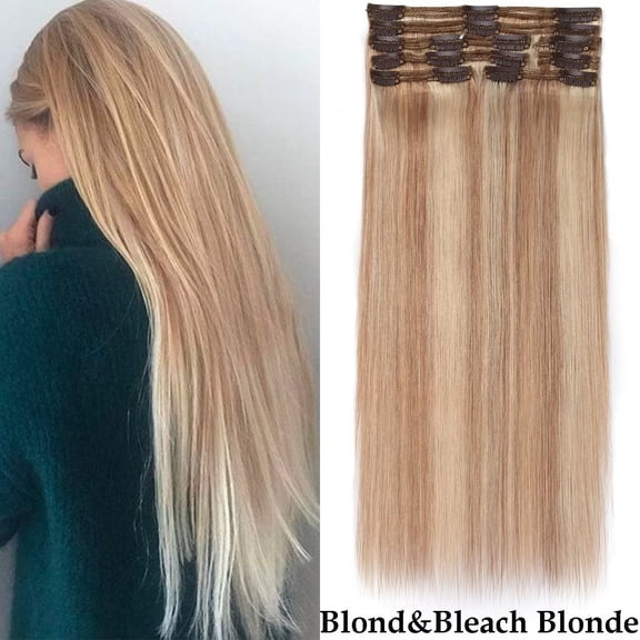 SEGO Clip in 100% Human Hair Extensions Real Thick Remy Hair Full Head 8 PCS Hair Pieces for Woman Balayage Black Brown Blonde
