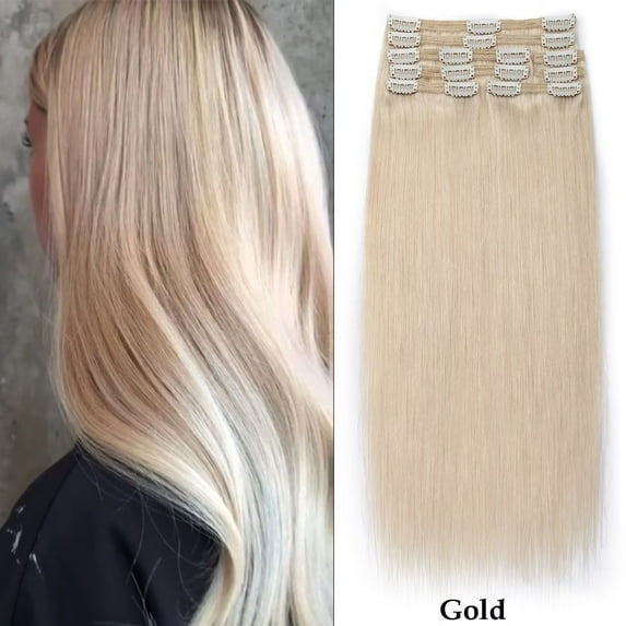 SEGO Clip in 100% Human Hair Extensions Real Thick Remy Hair Full Head 8 PCS Hair Pieces for Woman Balayage Black Brown Blonde