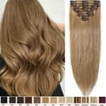 thumbnail image 1 of SEGO Clip in Hair Extensions Human Hair Full Head 100% Real Remy Thick Hair Extensions Silky Straight Balayage Blonde Hair Pieces, 1 of 7
