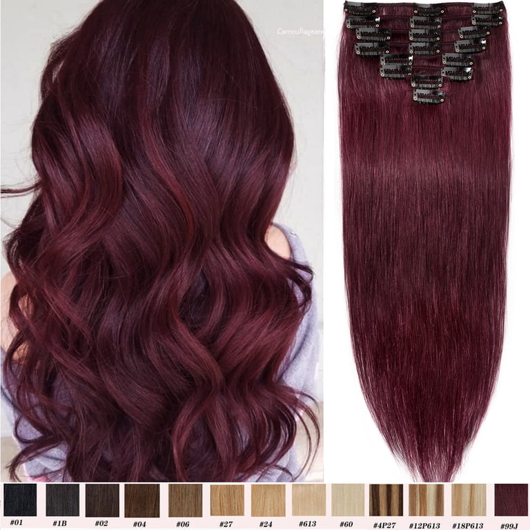 SEGO Clip in Hair Extensions Human Hair Full Head 100% Real  display picture 1