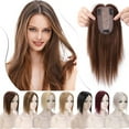 thumbnail image 1 of SEGO Clip in Hair Extensions Human Hair Toppers 100% Real Human Hair Topper Silk Base for Thinning/Loss Hair Natural Black Middle Part Hair Pieces, 1 of 9