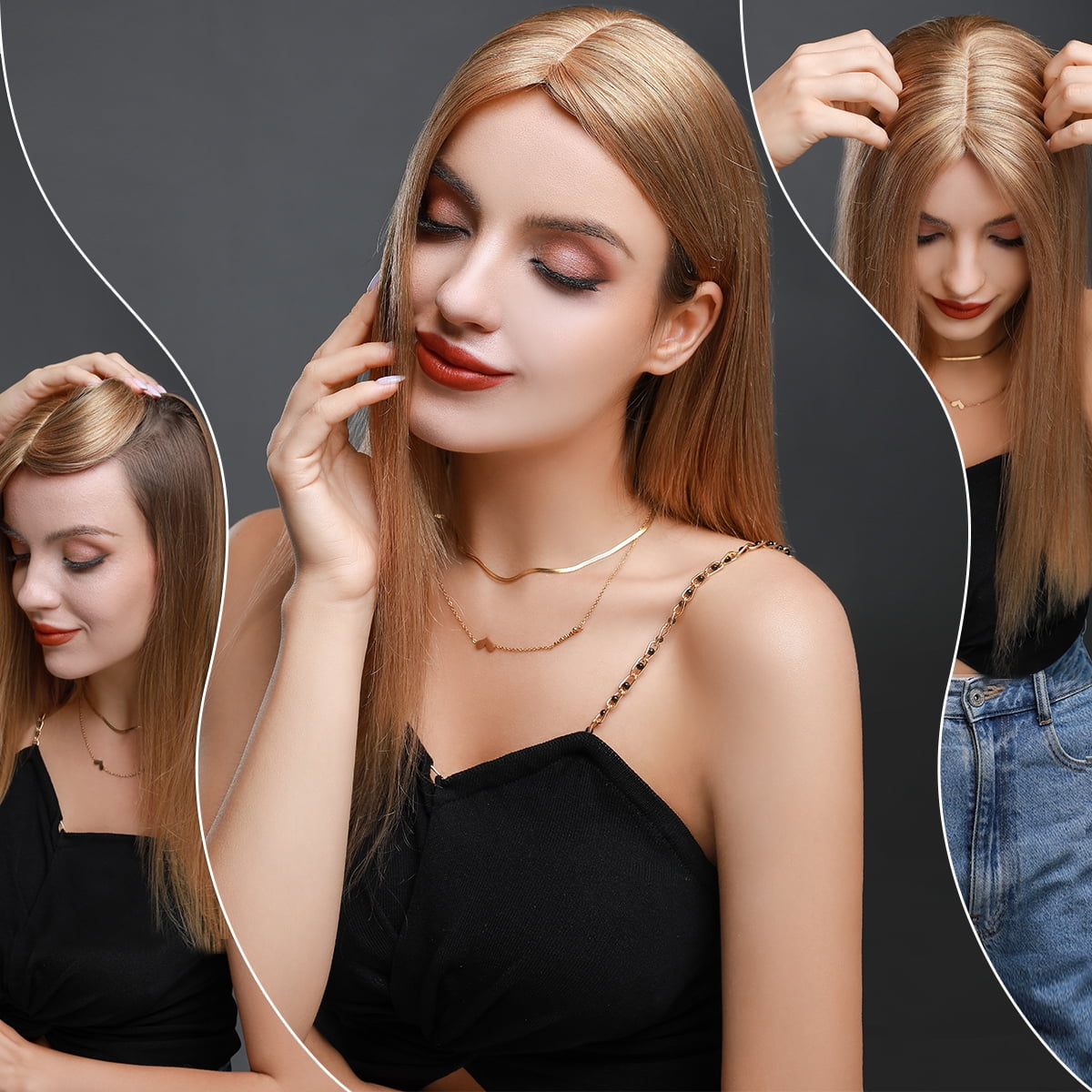 SEGO Clip in Hair Extensions Human Hair Toppers 100% Real Human Hair Topper for Thinning/Loss Hair Natural Black Hair Pieces