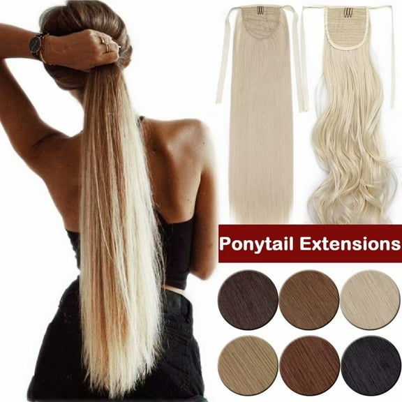 SEGO Clip in Hair Extensions Long Straihght Ponytail Extensions Clip on Hair Pieces for Women