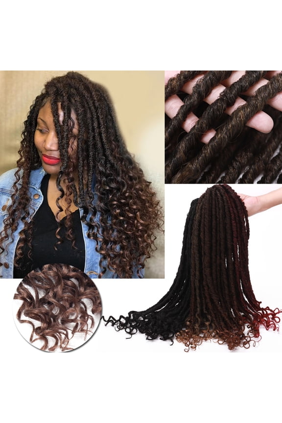 Curly Faux Locs Crochet Hair Goddess Locs Crochet Hair Extensions Hippie Locs Synthetic Braids Boho Style