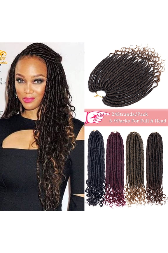 Curly Faux Locs Crochet Hair Goddess Locs Crochet Hair Extensions Hippie Locs Synthetic Braids Boho Style