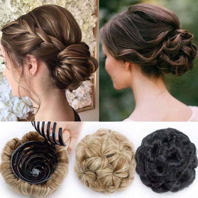 Handmade Braided Chignon Hair Bun Donut with Scrunchie & Claw Clip Amazon.com : IMISSU Large Size Dancer Braided Chignon Hair  main image 2