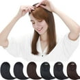 thumbnail image 1 of SEGO Hair Bangs Clip in Hair Extension 100% Human Hair Reddish Brown Clip on Hair Fringe with Natural Flat Neat Bangs for Women Hairpiece, 1 of 7