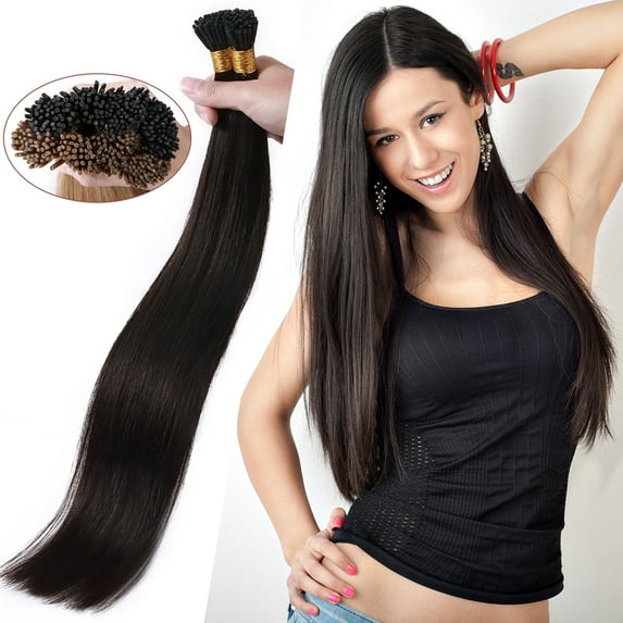 SEGO I Tip Hair Extensions Human Hair Highlight Remy Straight Ombre Stick Tip Keratin Real Human Hair Extensions