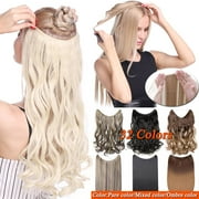 SEGO Invisible Secret Wire in Real Hair Extensions One Piece Curly Wavy Straight Thick Hair Extension Synthetic Hairpieces for Women