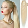 thumbnail image 1 of SEGO Jaw/Claw Clip in Hair Extensions Human Hair Clip in Ponytail Hair Extensions 100% Real Remy Hair Long Straight Thick Hair For Women, 1 of 7