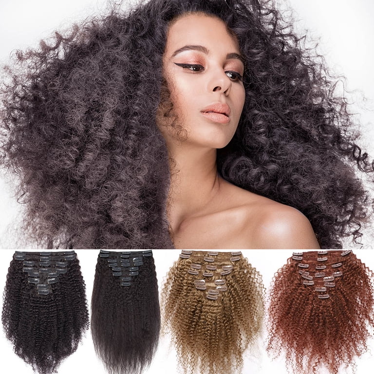 SEGO Kinky Curly Clip in Real Human Hair Extensions Double  display picture 3