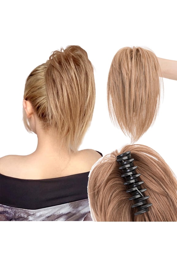 Messy Bun Hair Piece Claw Clip in Hair Extensions Wavy Curly Hair Bun Extensions Tousled Updo Hair Buns Claw Clip Ponytail Hairpieces Hair Scrunchie with Clip for Women