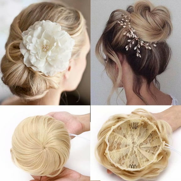 SEGO Messy Curly Hair Bun Chignons Synthetic Hair Extensions Wavy Updo Scrunchy Hairpieces