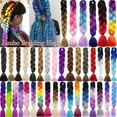 thumbnail image 1 of SEGO Ombre Jumbo Braiding Hair Extensions Colored Hair Weave Synthetic Crochet Twist Box Braid Hair Black/Pink/Blue/Purple Fake Hair Extension for Women, 1 of 8