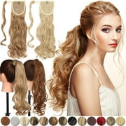 SEGO One Piece Ponytail Hair Extensions Clip in Wrap Around on Pony Tail Thick Real Natural Synthetic Fibre Ponytail Hairstyle Hairpiece for Women