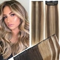 thumbnail image 1 of SEGO Real Remy Human Hair Mini Hair Pad Clip in 100% Human Hair Extensions Short Straight Thick One Piece Hair Pieces for Thinning Hair Topper/Side/Back Use, 1 of 8