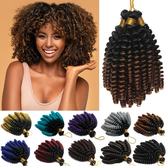 SEGO Short Jamaican Bounce Crochet Braids Hair Synthetic Braiding Hair Extensions Jumpy Wand Curly Hair for Women