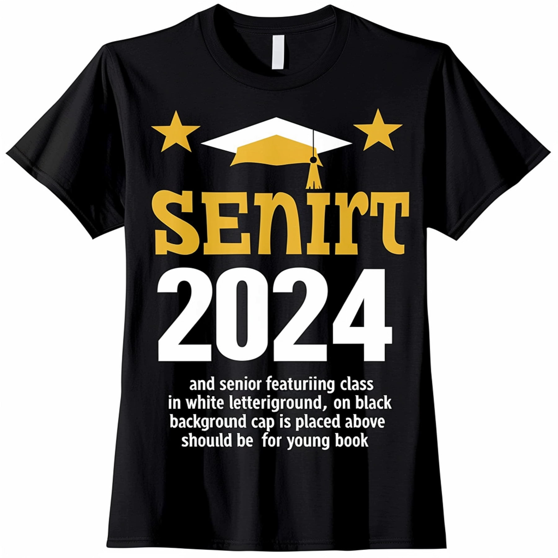 SEGear Senior Class of 2024 Black TShirt with Golden Graduation Cap ...