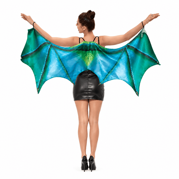 SEHIOZNI Dragon Shawl For Women Dragon Wing Cape Shawl Green Lightweight Bat Wing Wrap for Halloween Cosplay Festival Costume A