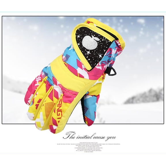 SEHIOZNI Kids Snow Ski Gloves, Winter Cold Weather Windproof Warm Snowboard Sport Mittens for Boys Girls Multicolor
