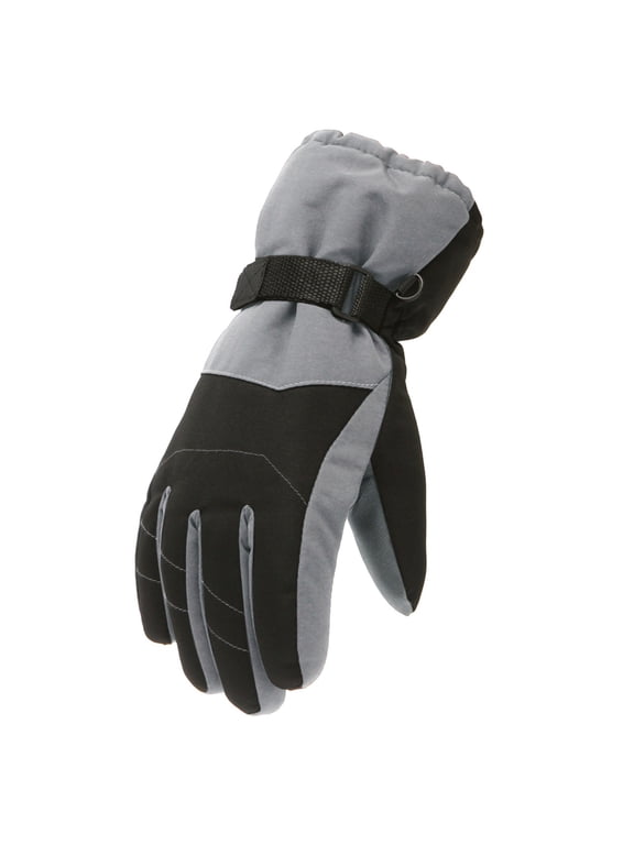 SEHIOZNI Kids Winter Waterproof Ski Gloves, Snowboarding Touchscreen Snow Cycling Running Gloves for Boys Girls Black