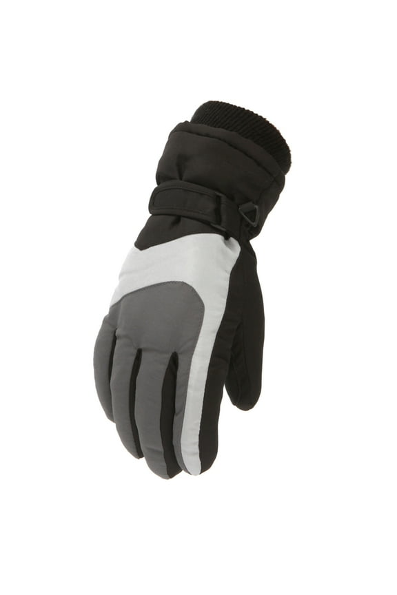 SEHIOZNI Kids Winter Waterproof Ski Gloves, Snowboarding Touchscreen Snow Cycling Running Gloves for Boys Girls Gray