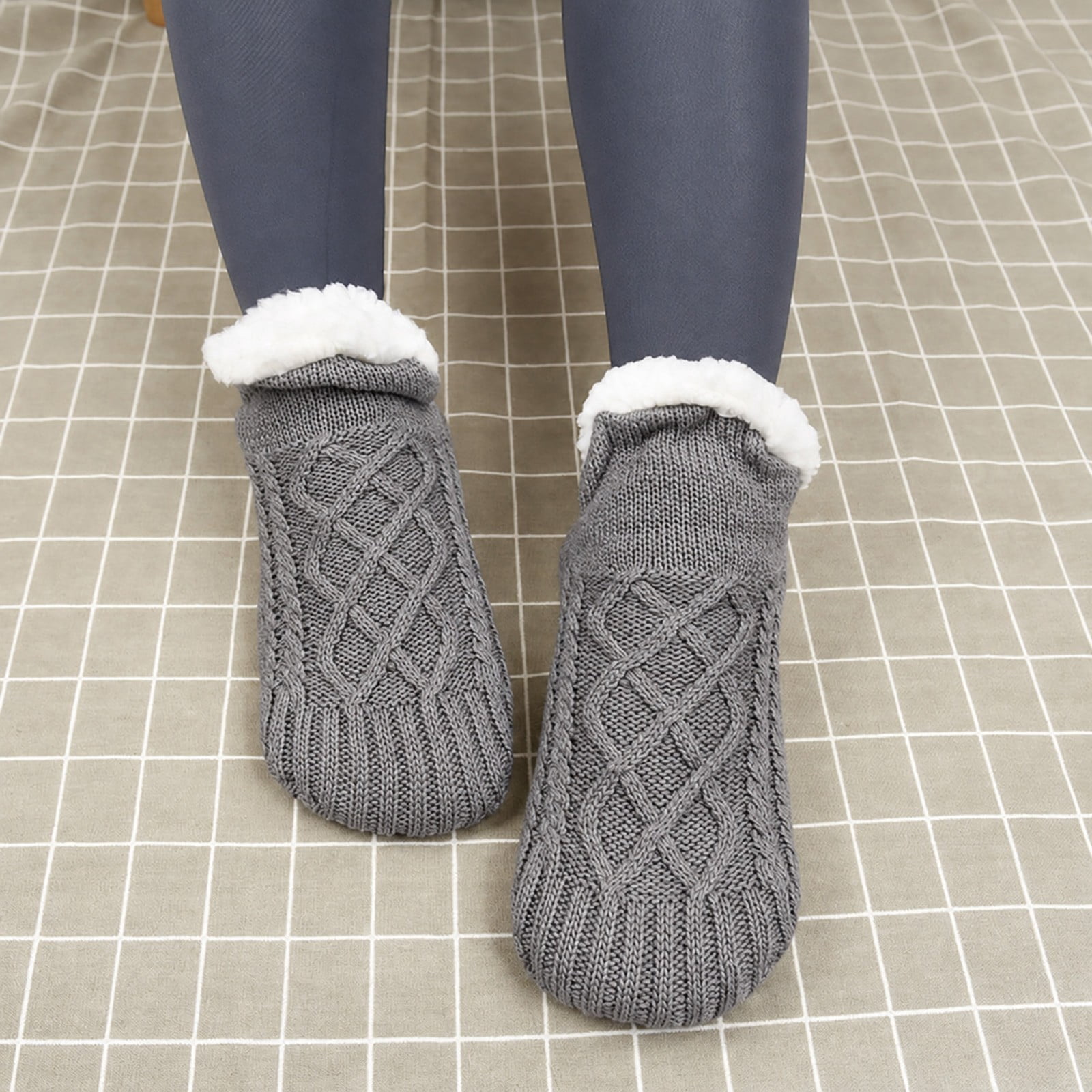 SEHIOZNI Slipper Socks for Women Fleece Lined Thick Warm House Socks ...