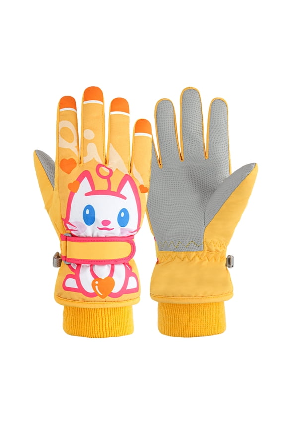 Waterproof Warmest Winter Kids Gloves for Boys and Girls, Ski Gloves for Ourdoor Sports Snowboard, Multicolor