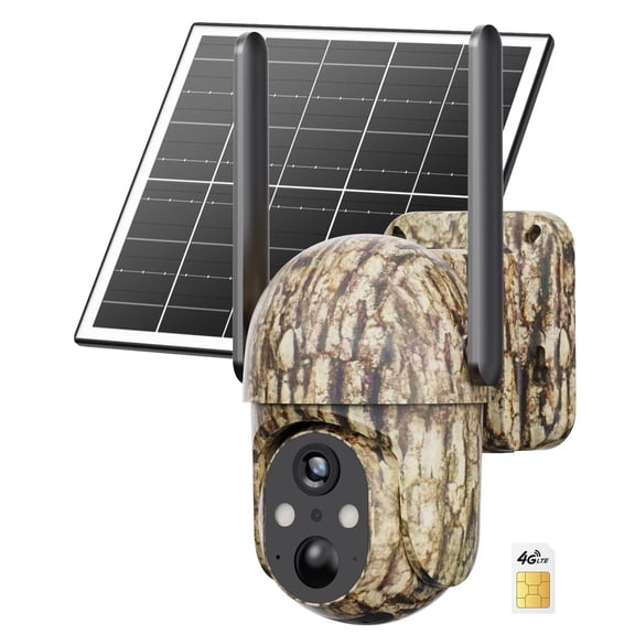 SEHMUA 4G LTE Cellular Solar Security Camera Wireless Outdoor, No WiFi Need Solar Powered Camera , Hunting & Farm Trail Camera with 360 Live View