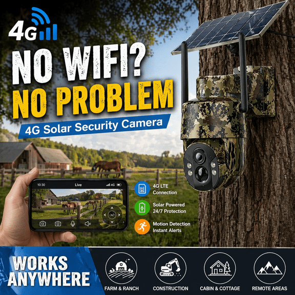 SEHMUA 4G LTE Cellular Solar Security Camera