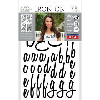S.E.I. 3-inch Chunky Flock Iron-on Letters, Heat Transfers, White 