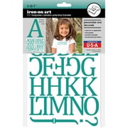 SEI 1.5 inch Camdon Iron-on Heat Transfer Poly Letters, Turquoise