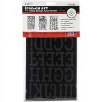 SEI 1.75 inch Classic Iron-on Flock T-Shirt Letters, Black