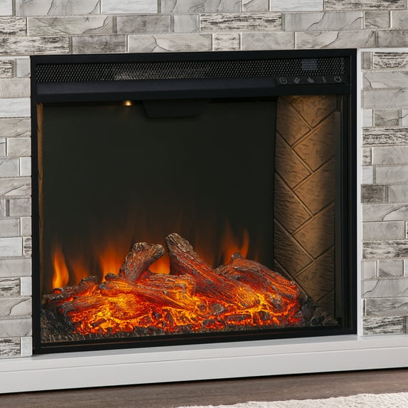 SEI 23" Criss-Cross Electric Firebox with Remote, Black