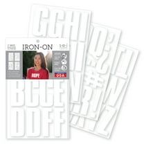 SEI 3 Inch Iron-on T-shirt Letters, Block Letters Flock Heat Transfers, White