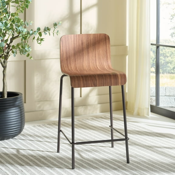 SEI Anderson Counter Stool Square Mid Back Counter Stool, Brown/Black