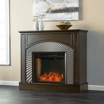 SEI Billingsdon Freestanding Criss Cross Fireplace, Brown