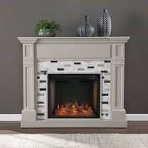 SEI Birkover Criss Cross Fireplace with Marble Surround, Gray