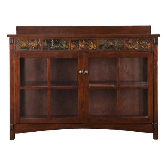 SEI Camino Mission Faux Slate Sideboard and Display Curio